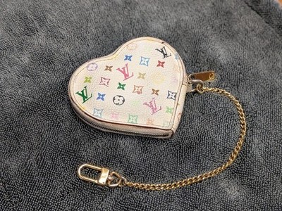 Louis Vuitton Monogram Multicolor Porte Monnaie Coeur Blanc M60040