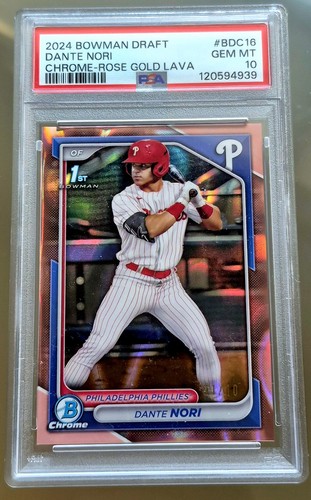 2024 Bowman Draft Chrome Dante Nori Rose Gold Lava Refractor /10 PSA 10