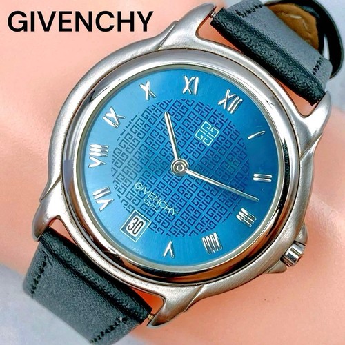 GIVENCHY 4G Men's Watch Blue Navy Belt Working Authentic