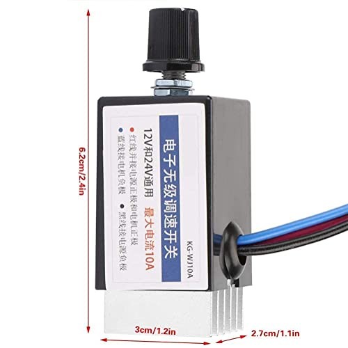 DC 12V/24V 10A Motor Speed Controller Switch - For Car Fans, Heaters & Defrosters