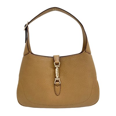 Jackie 1961 Brown Pebbled Leather Shoulder Bag