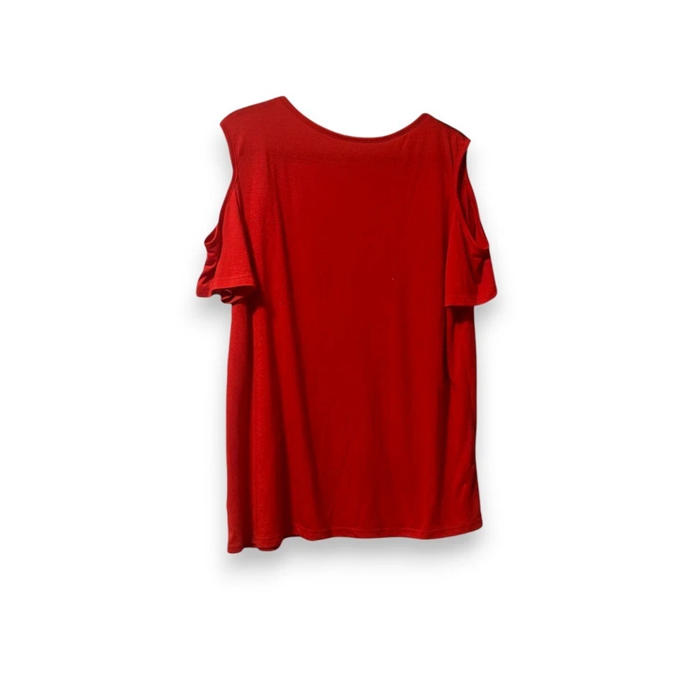 Camiseta de hombro frío roja XL brillante Disney para mujer Fairest of Them Foto 3 de 4