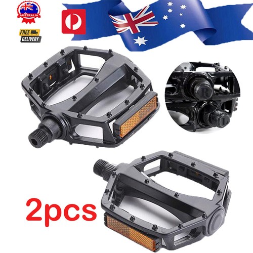 CXWXC Road/MTB Bike Pedals - Aluminum Alloy Bicycle Pedals - Mountain Bike Pedal with Removable Anti-Skid Nails (A: Black-Red