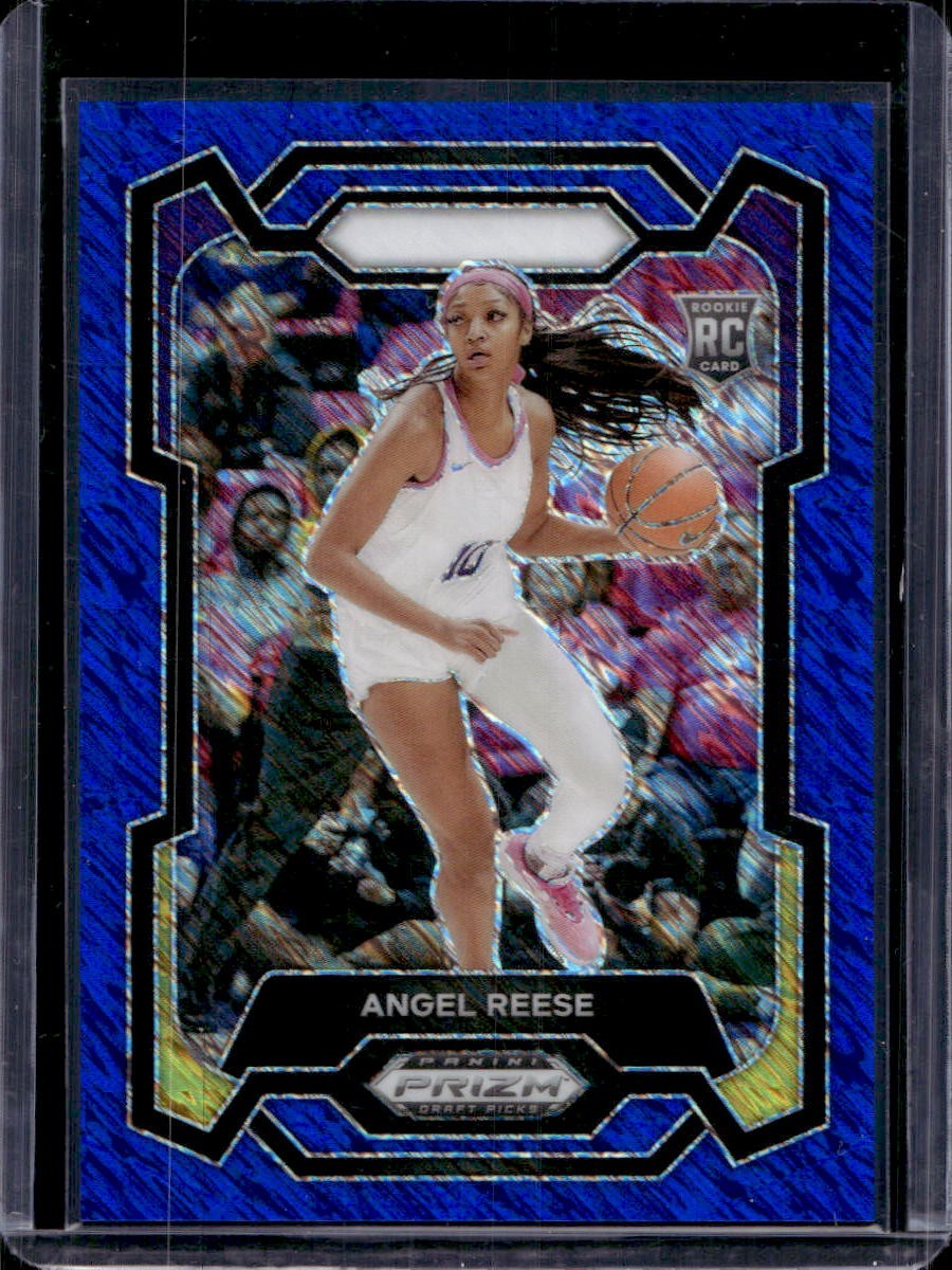 Angel Reese 2024 Panini Prizm Draft #38 Rookie Blue Shimmer /19