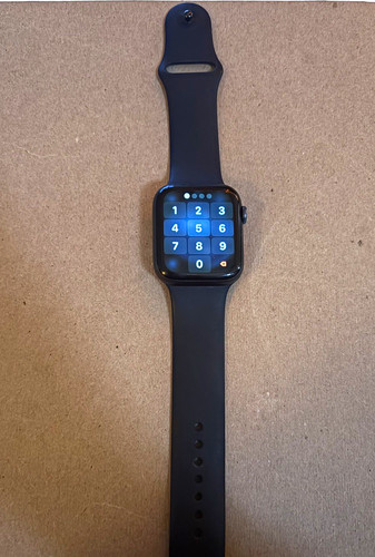 Locked Apple Watch Series 6 44mm GPS Black Aluminum Black Sport Band For Parts