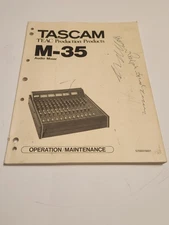 Tascam M35 Mixing Console Mixer Operation Maintenance Manual