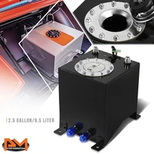 2.5 Gallon Lightweight Aluminum Black Fuel Cell/Gas Tank+Level Sender Polish Cap
