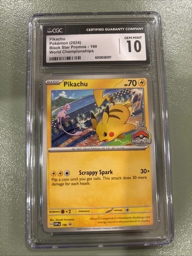 Pikachu Black Star Promo 190 Graded CGC Gem Mint 10