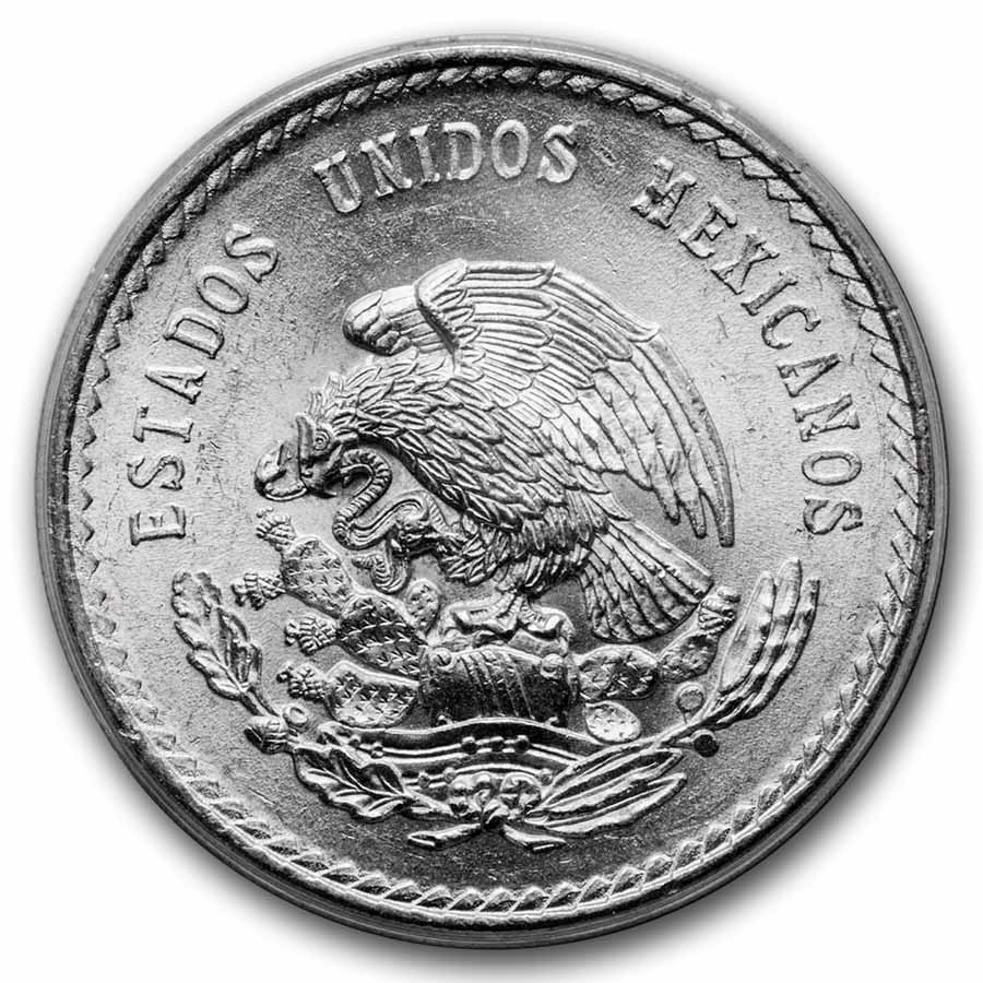 1947-1948 Mexico Silver 5 Pesos Cuauhtemoc BU PCGS (Green Label