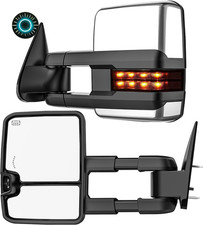 Smoked Power Heated Tow Mirrors Compatible with 2007-2013 Chevy Silverado GMC...