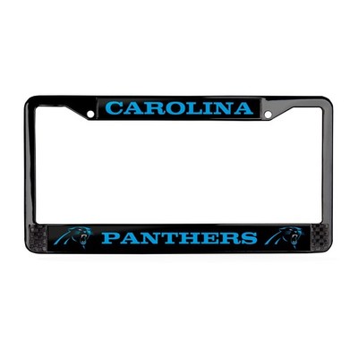 Carolina Panthers NFL 3D Polyurethane Domed Black License Plate Frame Car-SUV