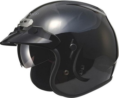 GMAX GM32 Open Face Helmet With Sun Shield Black Large