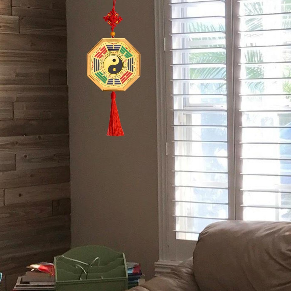 Multi Color Feng Shui Bagua Mirror Metal Wall Hanging for Home Decor ...