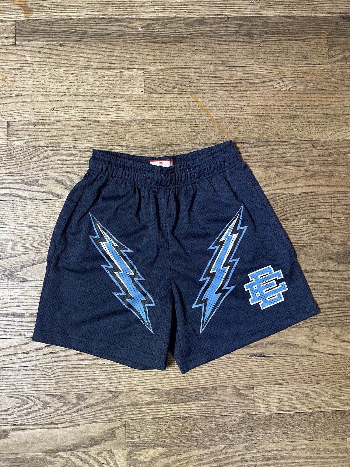 Eric Emanuel Basic Lightning Bolt Blue Shorts FW2… - image 1