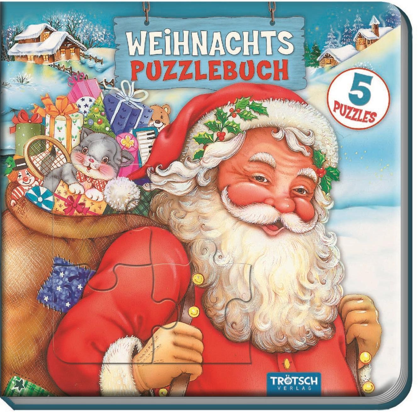 Thumbnail - Weihnachts-puzzlebuch | 5 Puzzles Mit Farbvorlage | Buch | Deutsch |
