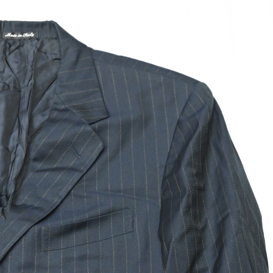 Blazer Abrigo Deportivo De Colección Pal Zileri 40R Azul Marino Rayas Hecho en Italia 100% Lana Para Hombre Foto 2 de 4