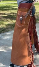 Handmade Suede Leather Chaps, Leather Chinks for Horse Riding, Western Pants