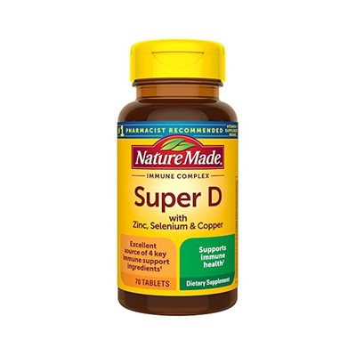 Vitamin D3, Zinc, Selenium & Copper for Daily Immune Support, 70 Tabs