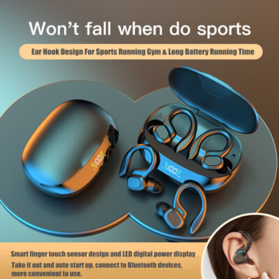 Bluetooth Ear-hook Headset 5.0 TWS Wireless Earphones Earbuds Headphones Stereo