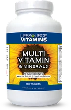 LifeSource Vitamins Multi Vitamin & Minerals 180 Tabs 71 Whole Food Ingredients