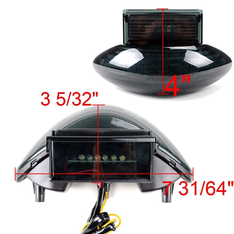 Luz trasera de freno de giro LED integrada ahumada para 99-07 Suzuki Hayabusa GSX1300R Foto 2 de 4