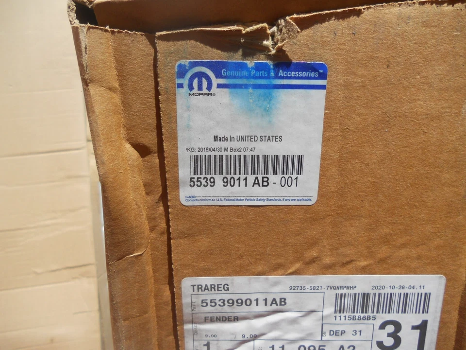 NUEVO guardabarros delantero izquierdo Mopar genuino para Jeep Liberty 2008-2012 55399011AB Foto 2 de 2