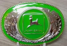 JOHN DEERE BELT BUCKLE Beautiful Enameled WOW