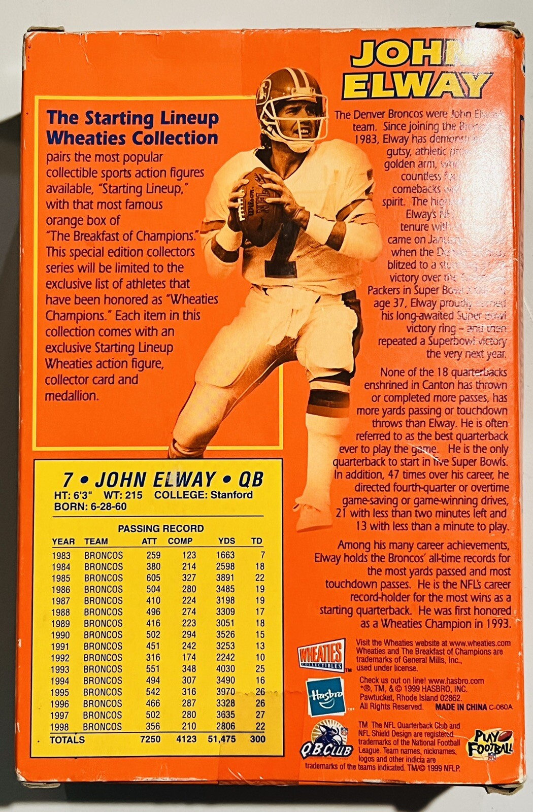 John Elway Starting Lineup Wheaties Box Figure Commemorative Edition | eBay