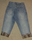 WOMEN'S FORENZA BLUE DENIM CAPRIS ANIMAL PRINT CUFFS Zebra SIZE 6 — photo 5