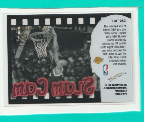 1997-98 Skybox Z-Force Slam Cam Kobe Bryant #1SC HOF | eBay 1997-98 Skybox Z-Force Slam Cam Kobe Bryant #1SC HOF | eBay