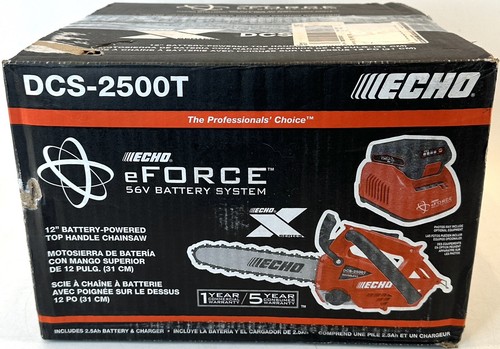 Echo eForce 12 in 56V Top Handle Chainsaw W/ 2.5 Ah Battery DCS-2500T ...