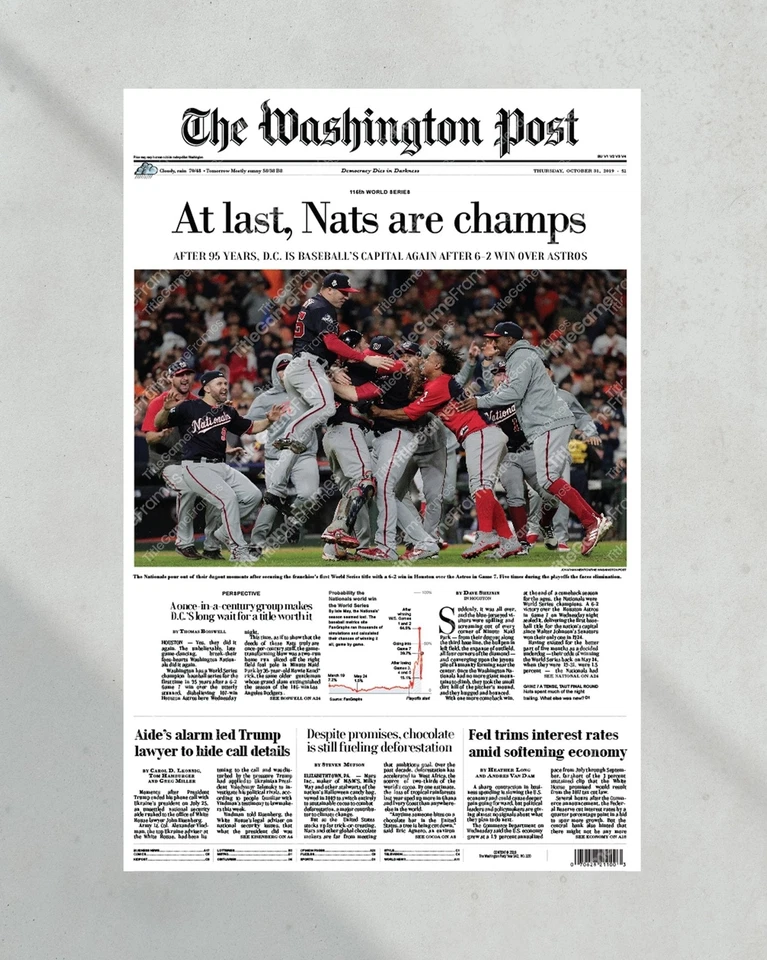 2019 Washington Nationals World Series Champions Washington Post Framed Print - Image 3 of 4