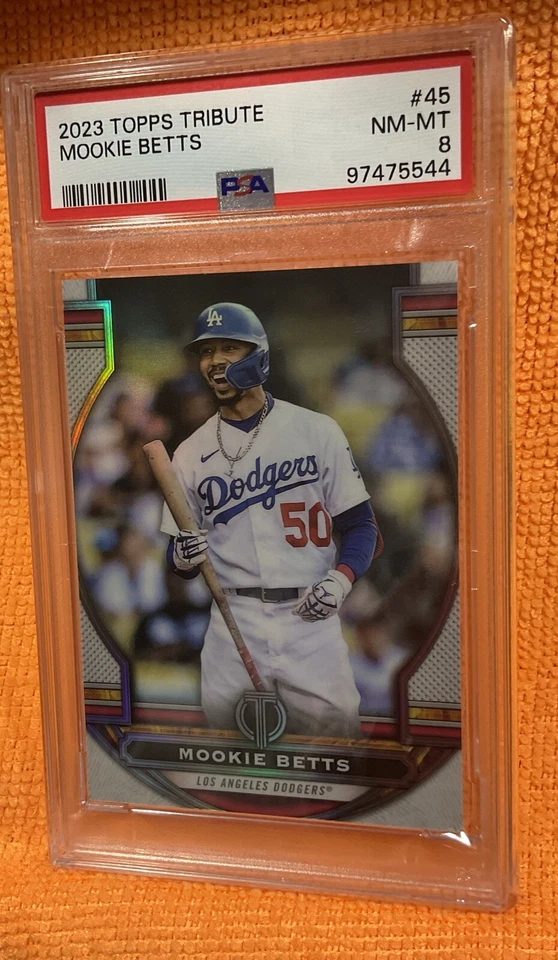 2023 Topps Tribute Mookie Betts #45 LA Dodgers PSA 8 NM-MT - Image 2 of 4