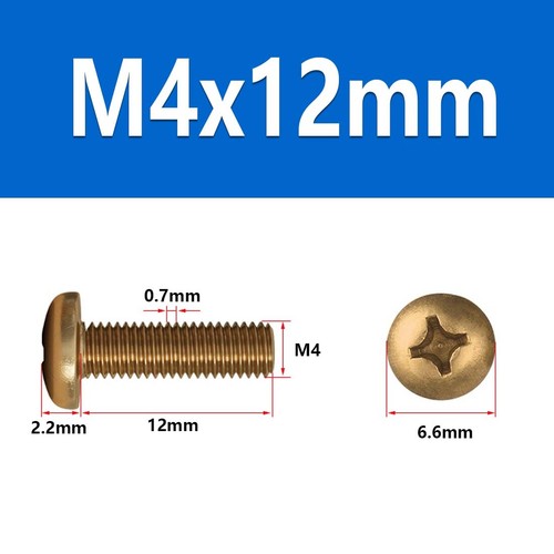 M2 M2.5 M3 M4 M5 M6 M8 Tornillos redondos cruzados de latón Phillips Pan Tornillos de cabeza de botón - Imagen 51 de 92