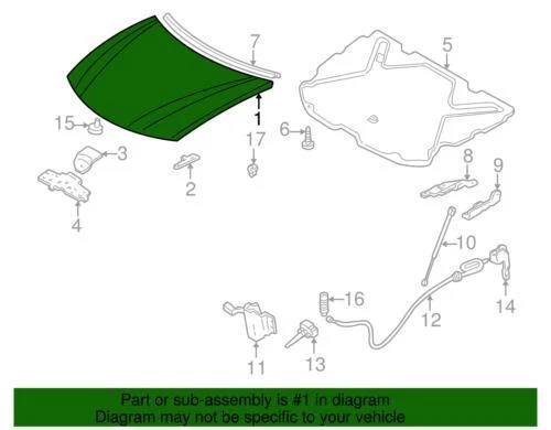 Genuine GM 1997-2005 Buick Century Regal Custom Limited Hood Assembly 19120223 - Image 2 of 2