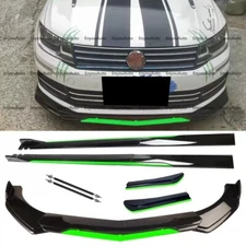  Front Bumper Lip Side Skirt Rear Bumper Lip Strut Rods Green for Volkswagen