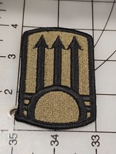 US Army 111 Air Defense Artillery ADA OD Black Subdued Patch Merrowed Edge 3658