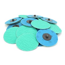 100 Pack - 3" 80 Grit Zirconia Grind Aid Quick Change Sanding Discs Type R Roloc