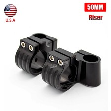 Cnc 50mm Riser Handle Bar Clip On Fork Heads Universal Aluminum Head Mount Us