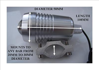 CREE CANNON STRAHLER PAAR SILBER 30W 1200LM U3 LED FAHRSCHEINWERFER NEBELSCHEINWERFER