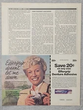 1983 Magazine Advertisement Page Effergrip Denture Adhesive Woman Print Ad