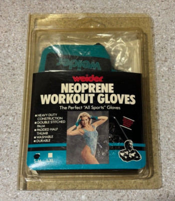 Vintage NOS Weider Neoprene Workout Gloves Size S-M 1992 Gym