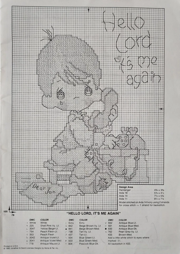 Patrones de punto de cruz Precious Moments Dear Jon de Gloria & Pat s4 Foto 3 de 4