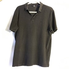Hart Schaffner Marx HSM Mens short sleeve golf polo shirt Size L Dark Grey Black