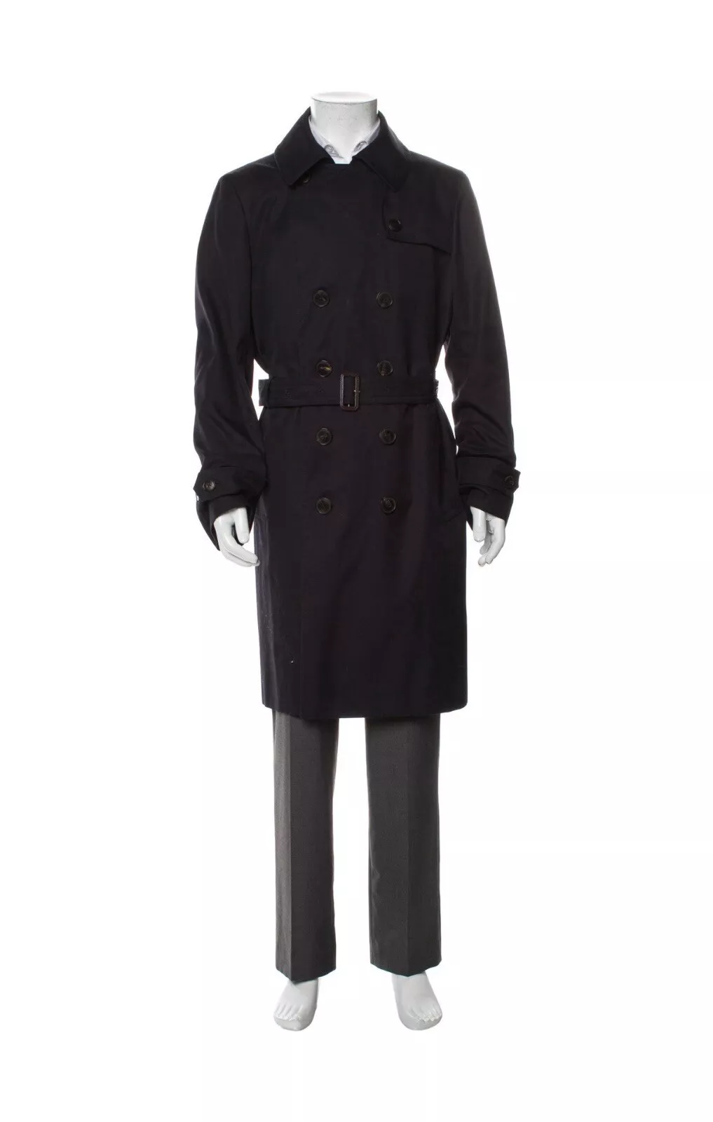 Veste trench coat homme Gucci bleu marine avec doublure d'occasion. Taille L / US40 / IT50.