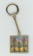 Hawaii Hula Dancers 1960's VARI-VUE Animation Motion Lenticular Keychain