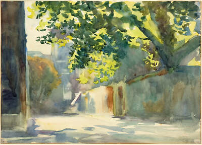 Sunlit Wall Under a Tree by John Singer Sargent Art Print