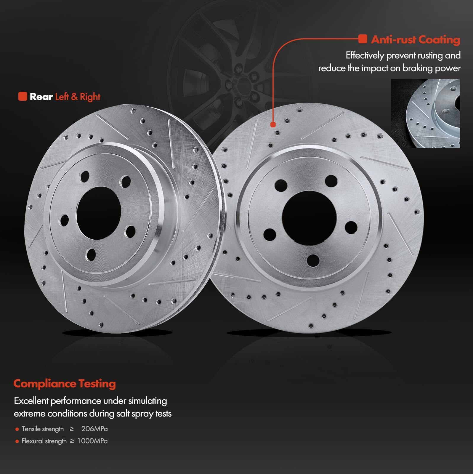 Rear Drilled Brake Rotors for Chrysler 300 0521 Dodge Challenger