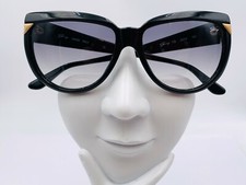 Vintage Genny 113 9002 Black Gold Oval Sunglasses Frames Italy