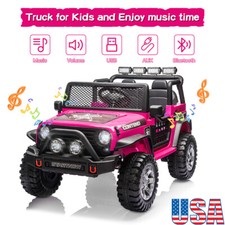 12V Electric C Battery Kids Ride On Car Toy Jeep 2 Seater w/ Remote Control Pink
